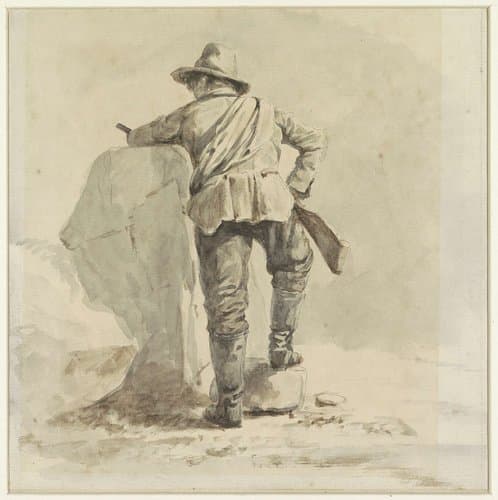 Rustende jongen, op de rug gezien by Johann Bernard Klombeek