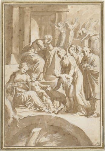 Heilige Familie met Johannes de Doper by Vespasiano Strada