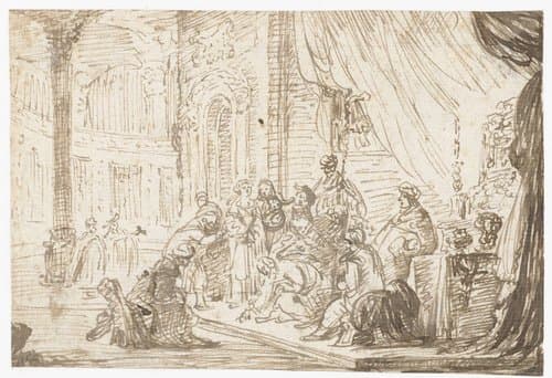 Christus en de overspelige vrouw by Jacob de Wet (II)