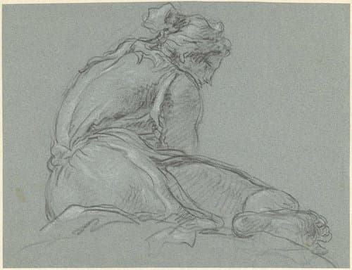 Zittende vrouw by Giovanni Battista Tiepolo