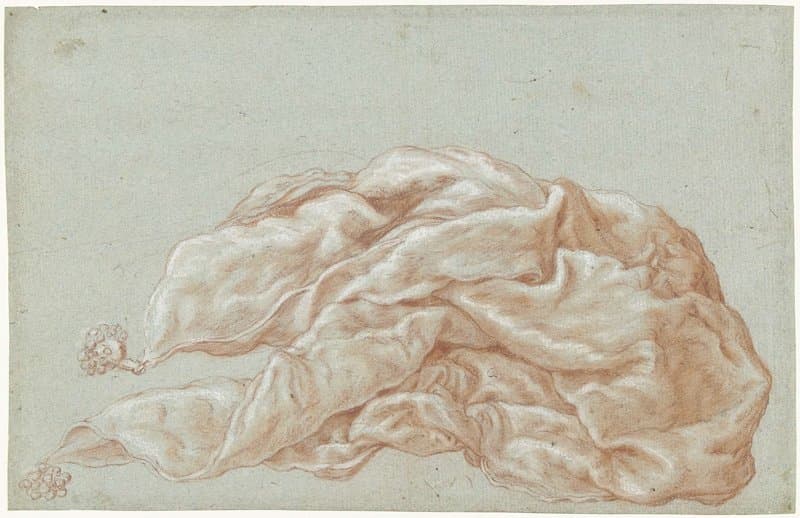Studie van een ineengefrommelde zijden doek by Domenico Feti