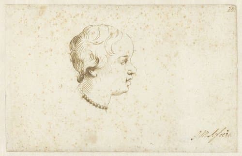 Portret van een onbekend jonge vrouw, en profil by Anna Maria van Schurman