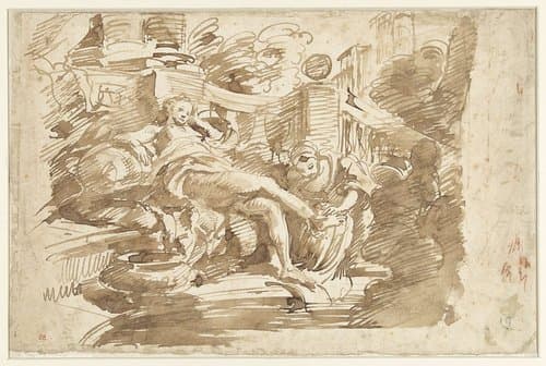 Bathsheba at Her Bath by anonymous