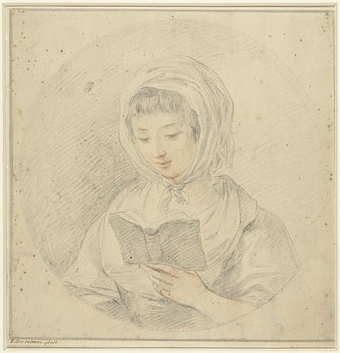 Meisje lezend in een boek by Francesco Bartolozzi
