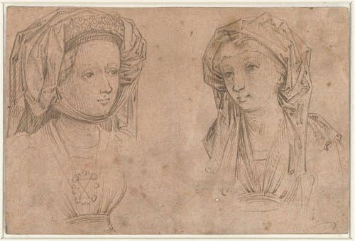 Twee vrouwenhoofden by anonymous