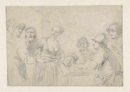 Soldaten die zich laten bedienen by Pieter Fransz de Grebber