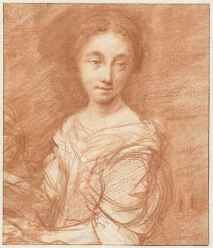 Portret van een onbekende jonge vrouw by Caspar Netscher