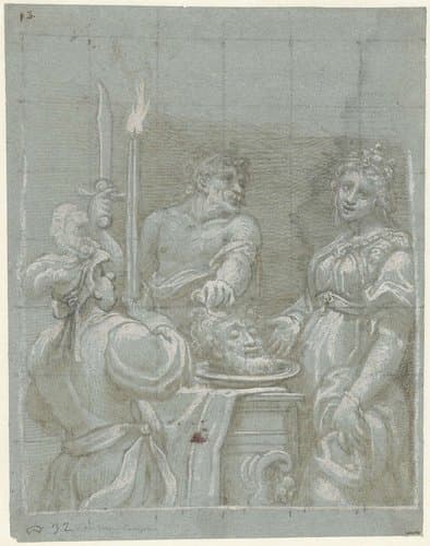Salome ontvangt het hoofd van Johannes de Doper by Lattanzio Gambara