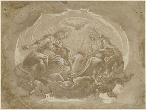 Maria als middelares en Christus als Heer der Wereld by Pier Francesco Morazzone