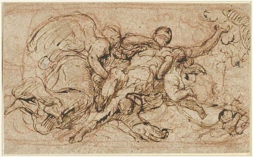Ten hemelopneming van een heilige by Pietro Testa