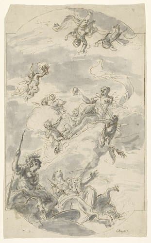 Ontwerp voor een plafondschildering met Venus by Vittorio Maria Bigari