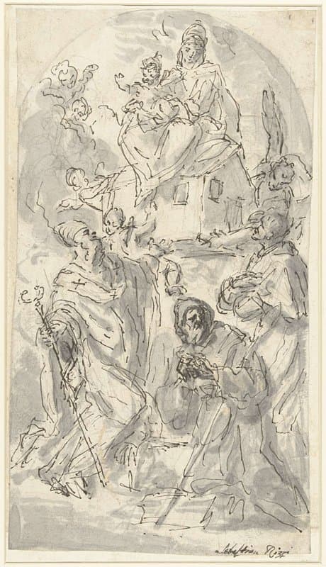 De Madonna van de Santa Casa van Loreto by Girolamo Brusaferro