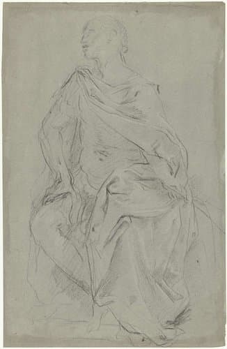 Studie voor een zittende gekroonde figuur by Giacomo Sementi
