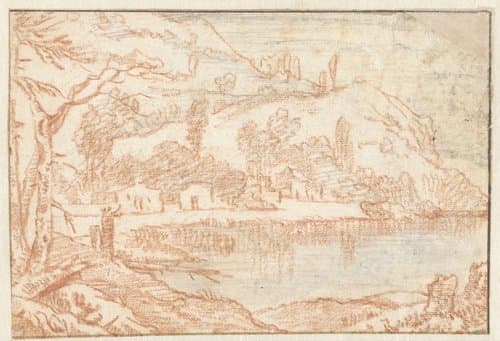 Landschap met een meer by anonymous