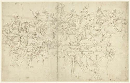 Gevecht van ruiterij tegen voetvolk by anonymous