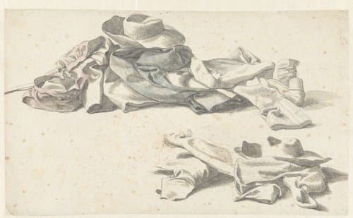 Twee stillevens van de plunje van een soldaat by anonymous