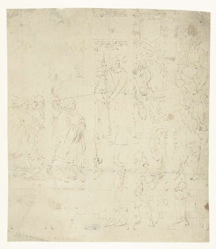 Heilige Martinus en diakenen by Dirck Pietersz. Crabeth