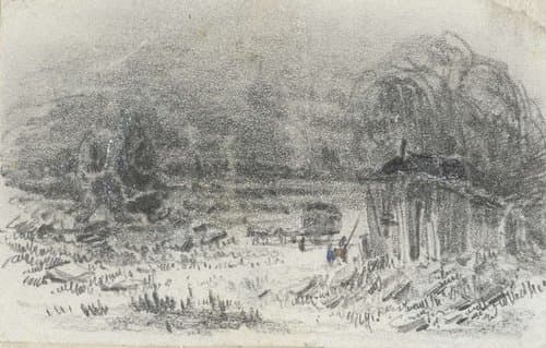 Landschap met hooiwagen by Maxime François Antoine Lalanne