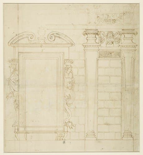 Ontwerp voor muur- en raamverdeling van het Palazzo dei Collegio dei Giureconsulti by Vincenzo Seregni