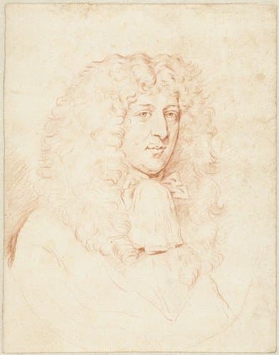 Mansportret met lange pruik by Caspar Netscher