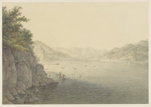 Varenna aan het Comomeer by Karoly Lajos Libay