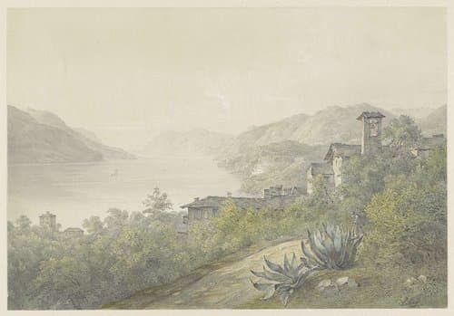 Gezicht vanuit het park van Bellagio by Karoly Lajos Libay
