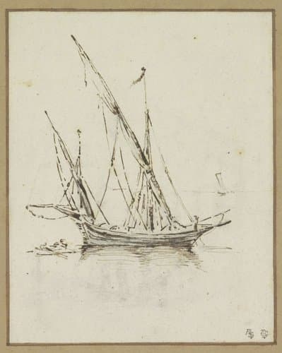 Schip met twee masten by Luca Carlevarijs