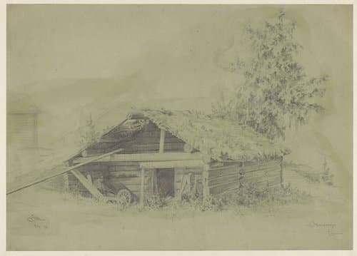 Boerenschuur te Skandshagen by Gerhard Peter Frantz Vilhelm Munthe