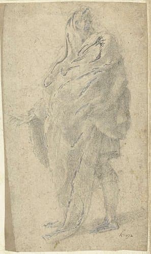 Gedrapeerde figuur by Polidoro da Caravaggio
