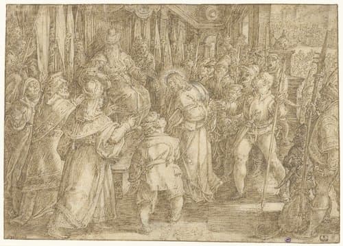Christus voor Pilatus by Jan van der Straet