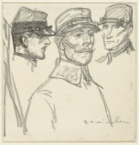 Franse officieren by Théophile Alexandre Steinlen