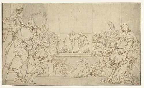 Matthias en Barnabas in gebed by anonymous