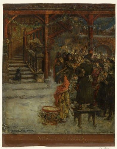 Groep zingende en musicerende figuren by John Macallan Swan