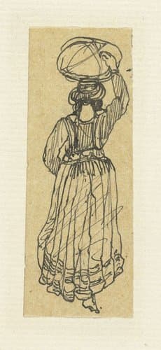 Staande dame in lange japon by Rodolphe Bresdin
