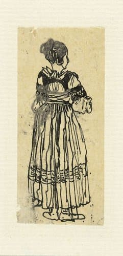 Staande vrouw in landsdracht by Rodolphe Bresdin