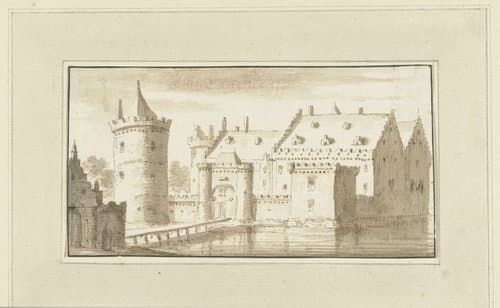 Huis Kronenburg aan de Vecht by Abraham Rademaker