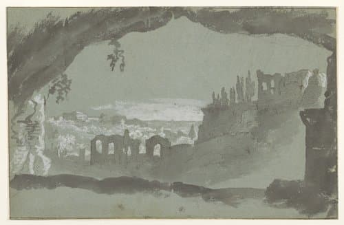Gezicht op de ruïnes van het paleis op de Palatijn by anonymous