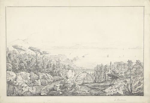 Gezicht op de plantentuin bij Napels La Floridiana by anonymous
