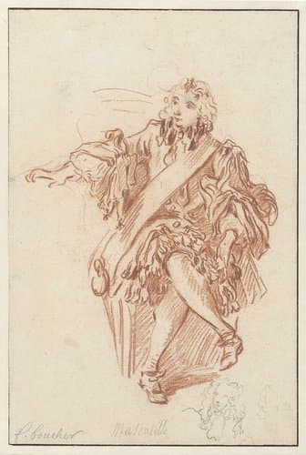 Mascarille sitting by François Boucher