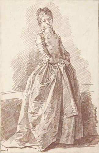 Staande jonge vrouw, aanziend by Jean Honoré Fragonard