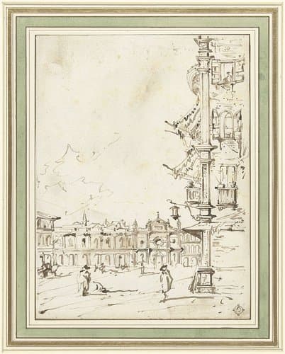 Piazza San Marco te Venetië by anonymous; Francesco Guardi
