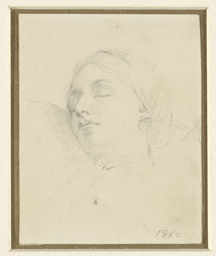 Portret van Miss Ada Hall by Edward Burne-Jones