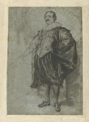 Portret van Nicolaes van der Borght, staand by Jean Antoine Watteau