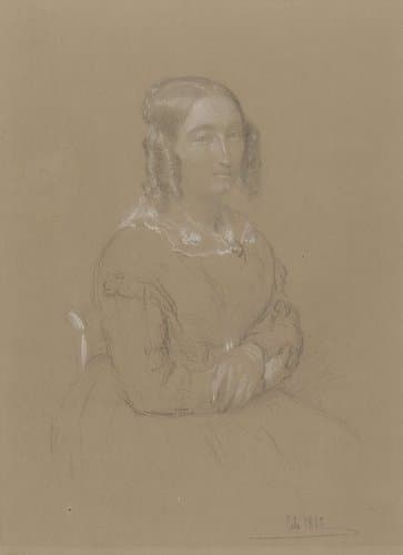 Damesportret by Adolphe Félix Cals