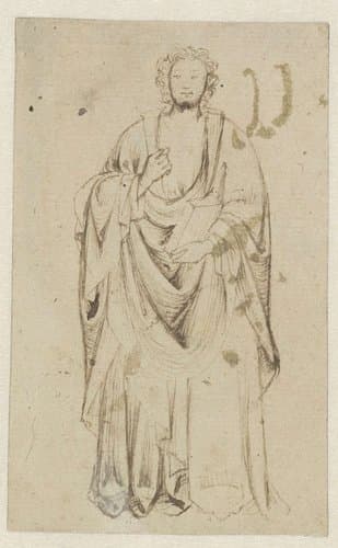 Staande heilige in wijde mantel by anonymous