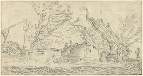 Boerderij met waterput by Jan van Goyen