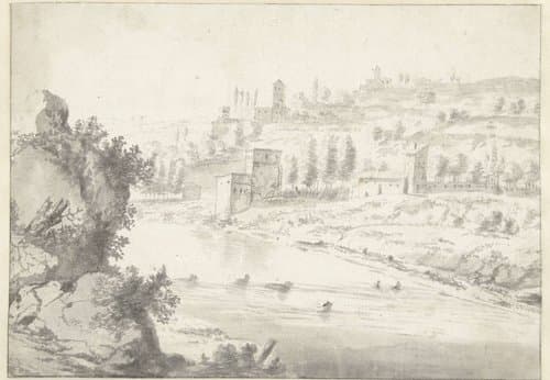 Landschap met de Rhônevallei bij Vienne by Jan Worst