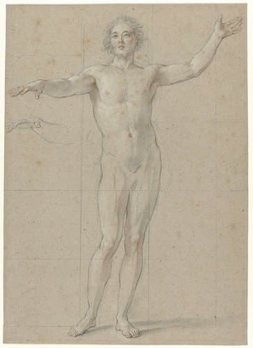 Staand mannelijk naakt by Charles-Antoine Coypel