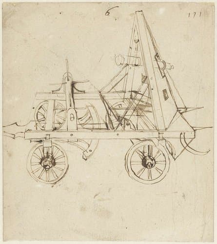 Strijdwagen op vier wielen by Francesco di Giorgio Martini