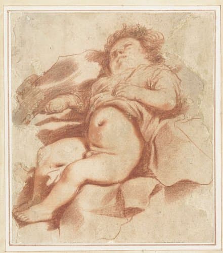 Studie van een slapend kind by Guercino
